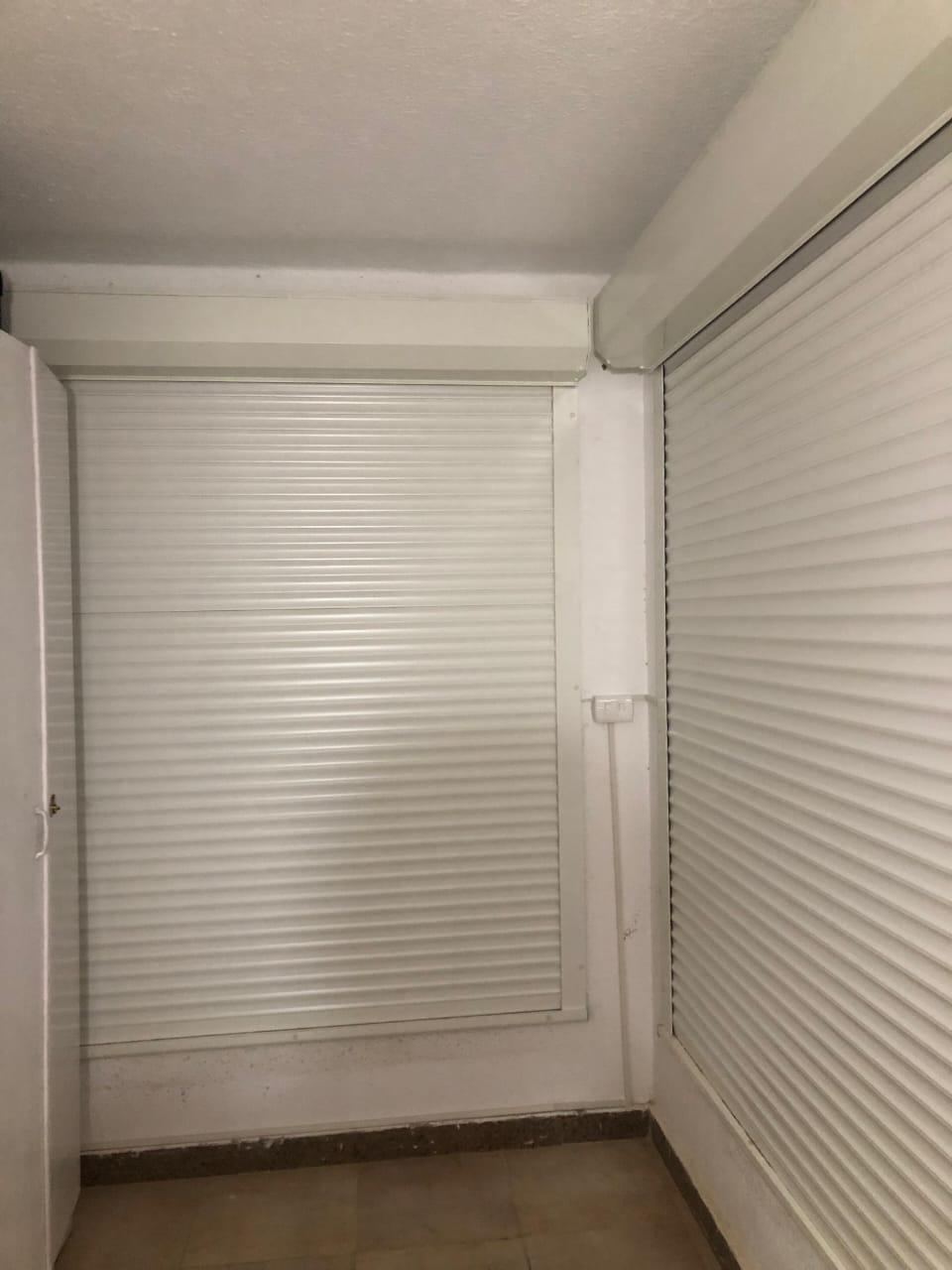 Interior view of sliding-door shutters